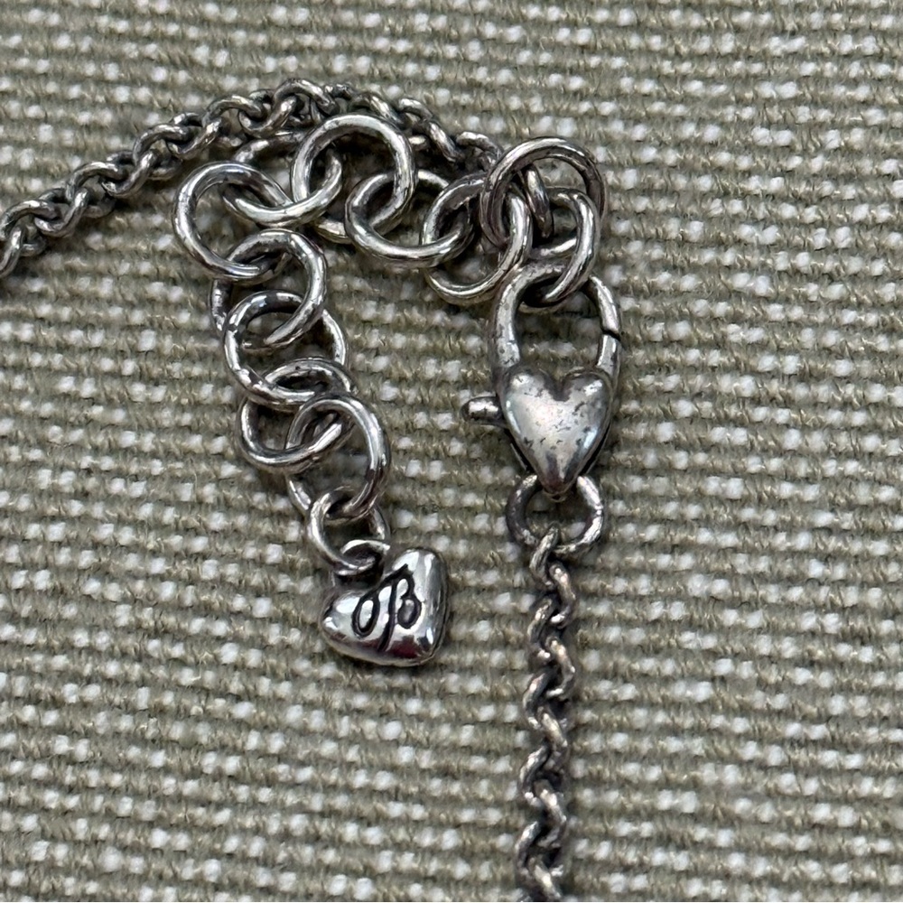 Brighton Silver tone Floral Filigree Medallion Necklace. 16" - 18" - Picture 2 of 3
